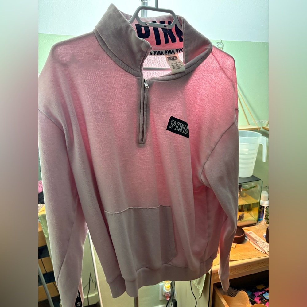 VS Pink 1/4 Zip Sweater